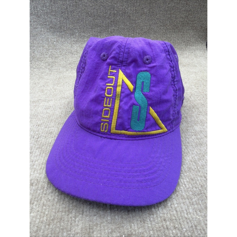 Vintage Side Out Purple Adjustable Hat Spell Out Logo Nylon
